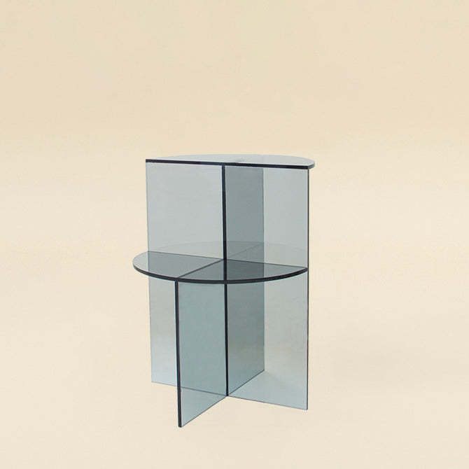 Scandinavian Acrylic Semicircle 2-Tier End Table