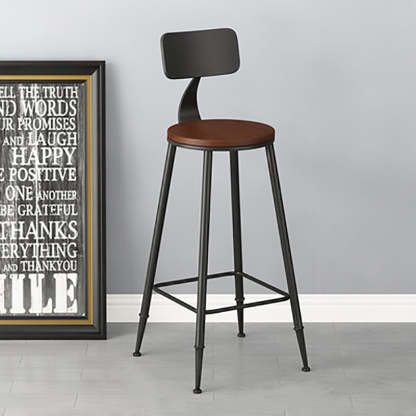 Industrial Faux Leather Bar Stool