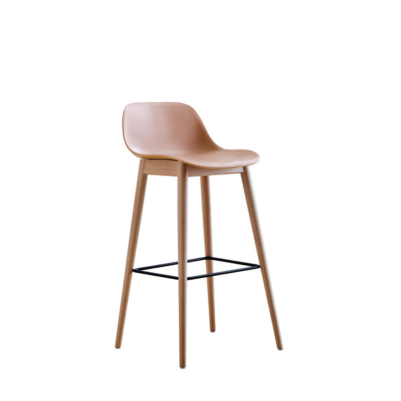 Nordic Wood Metal Bar Stool