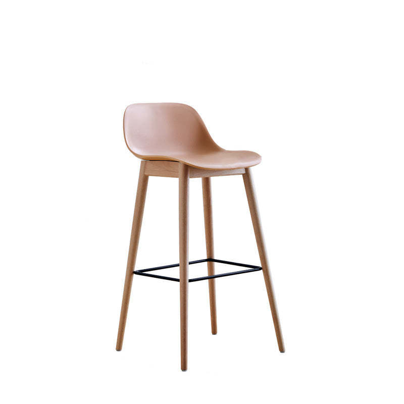 Nordic Wood Metal Bar Stool