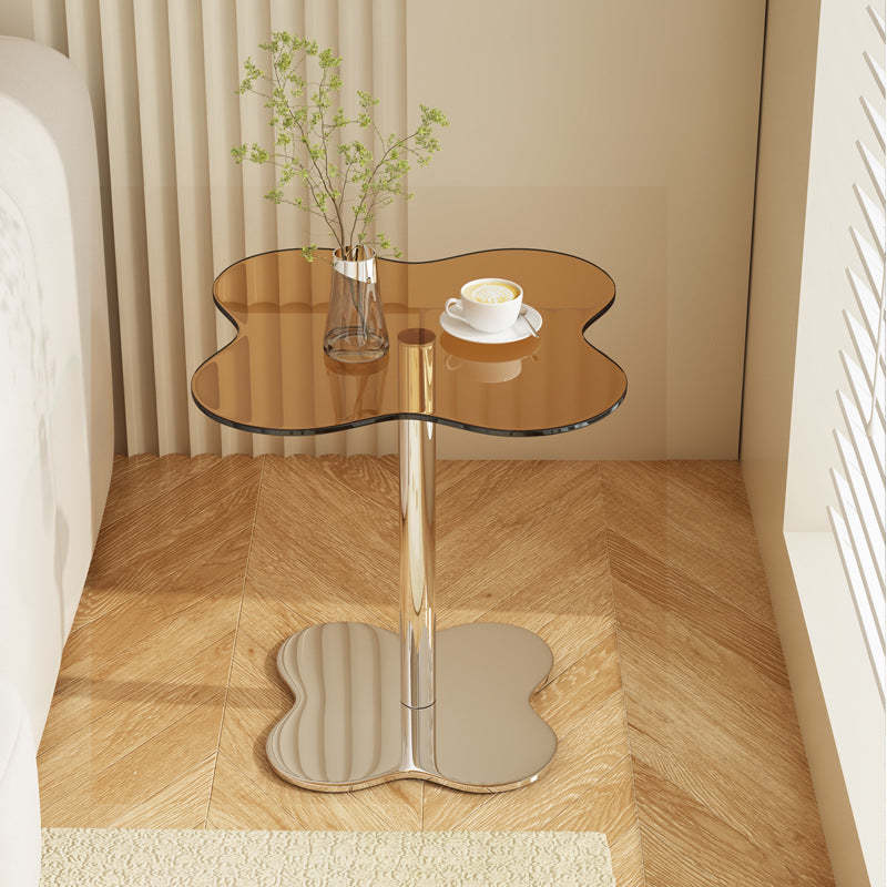 Minimalist Cylinder Petal Glass Coffee Table