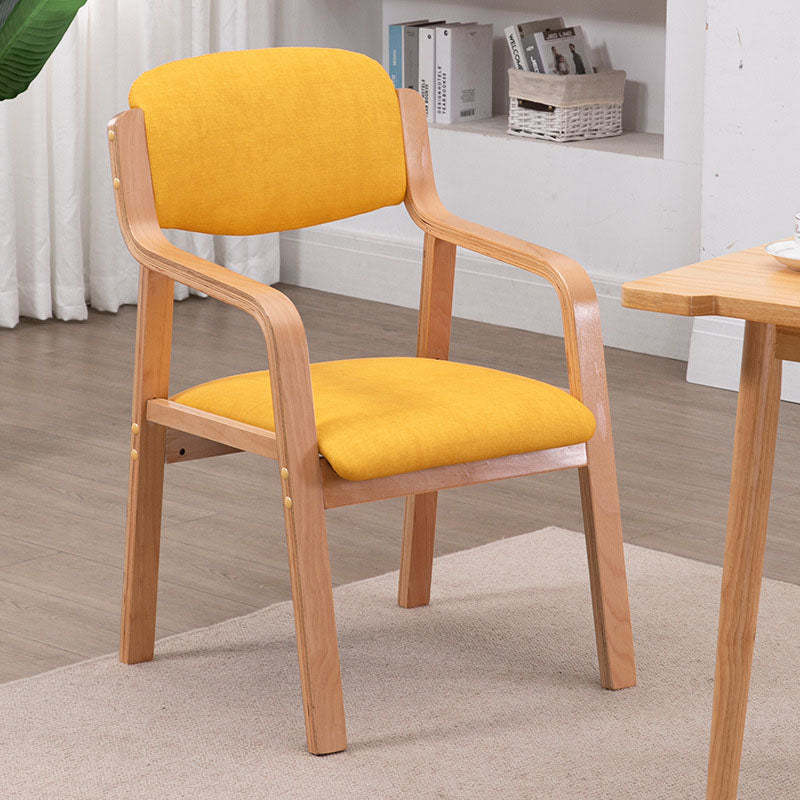 Modern Fabric Wood Dining Chair — Gray