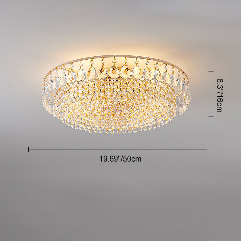 Modern Circle Iron Crystal 4/6/8/10-Light Flush Mount — 110V-120V For US/CA