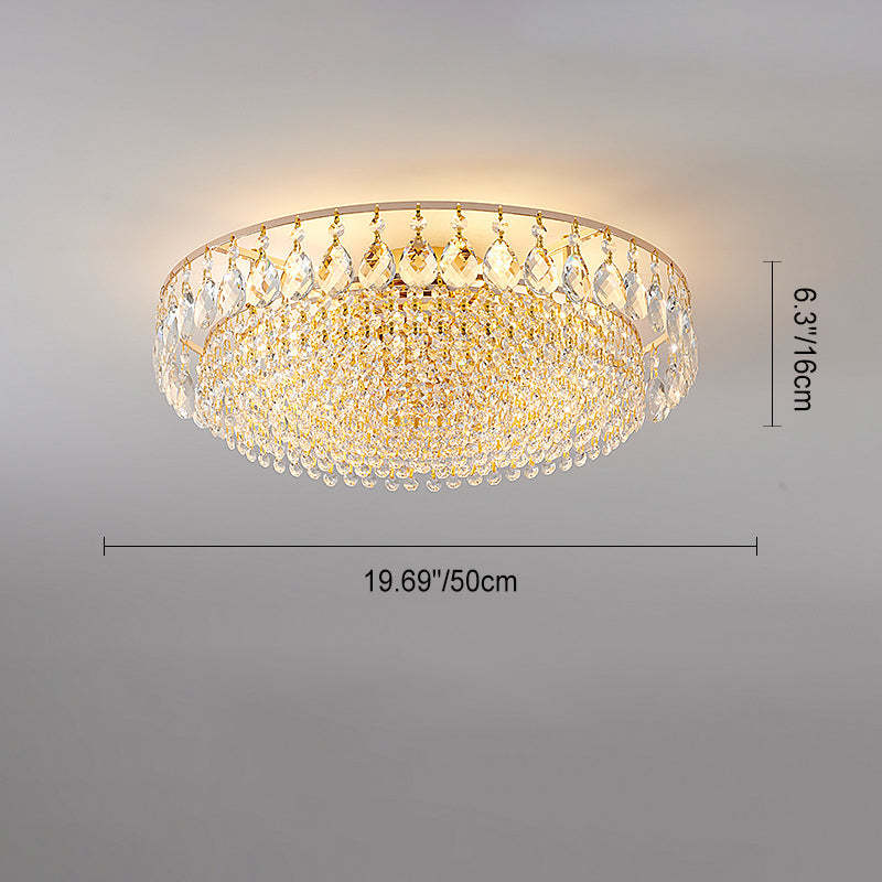 Modern Circle Iron Crystal 4/6/8/10-Light Flush Mount — 110V-120V For US/CA