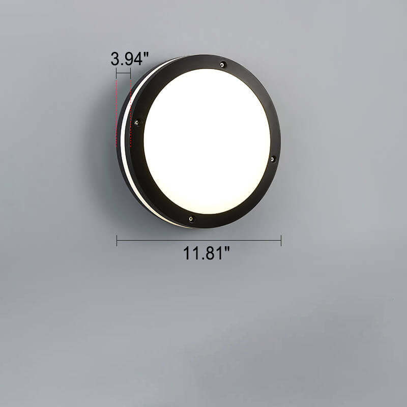 Round Outdoor Waterproof Aluminum Acrylic LED Flush Light — C / Warm Light (3000K) / 220V-240V For UK/AU