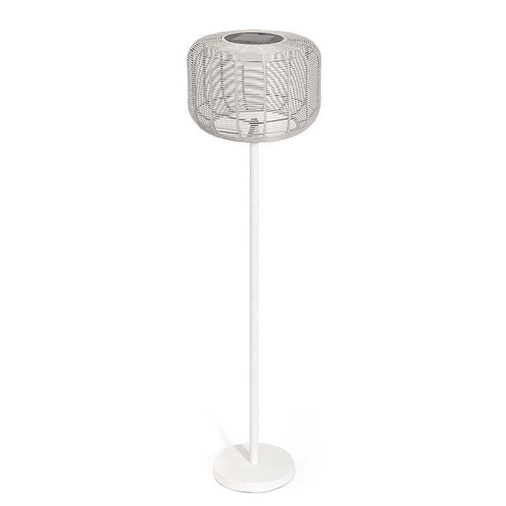 Retro Solar Woven Rattan Metal Cylinder LED Landscape Light