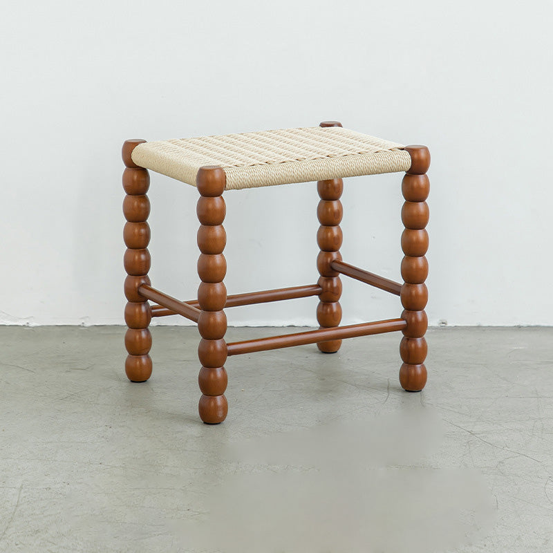 Chinese Woven Gourd Wooden Footstool