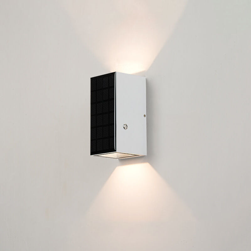 Modern Black Die-Cast Aluminum Solar Wall Light
