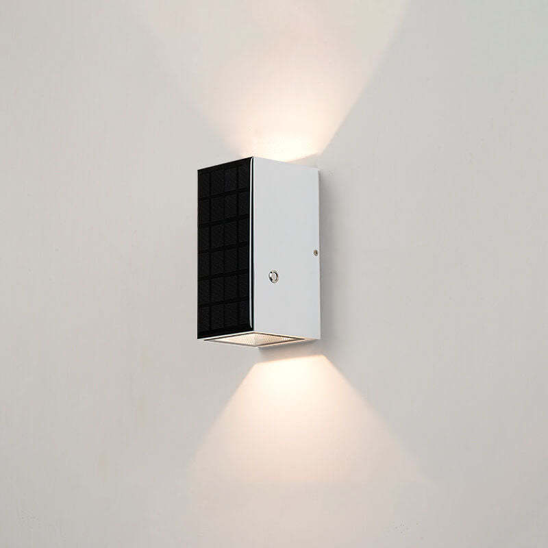 Modern Black Die-Cast Aluminum Solar Wall Light