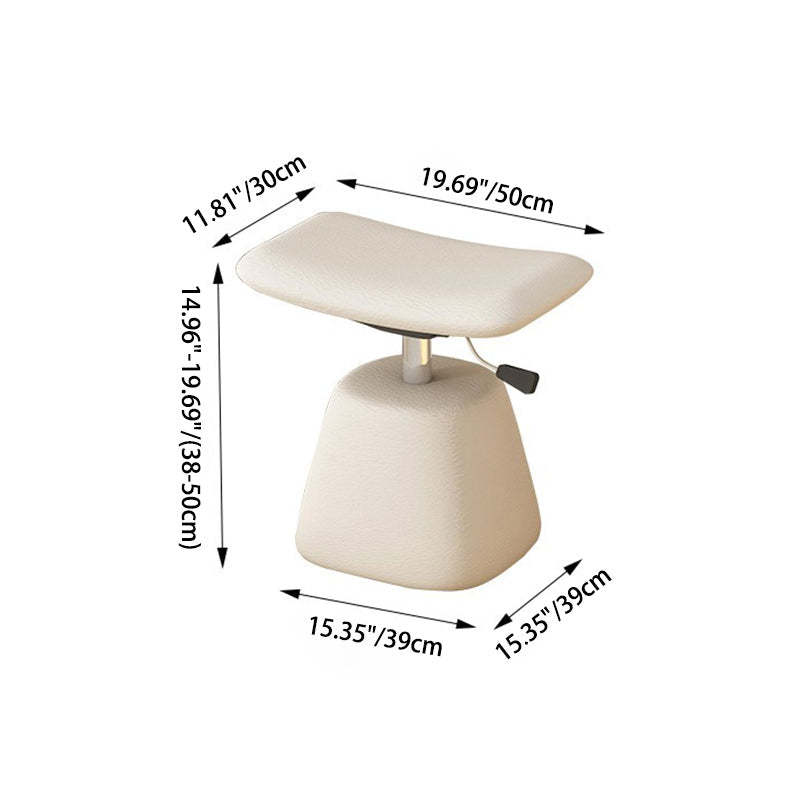 Contemporary Leather Height-Adjustable Vanity Stool