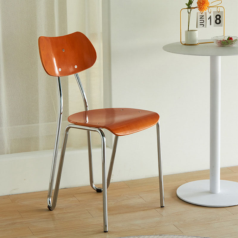 Minimalist Square Metal Wood Chair