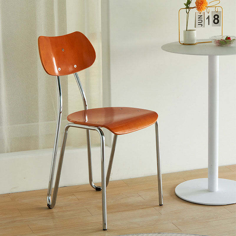 Minimalist Square Metal Wood Chair
