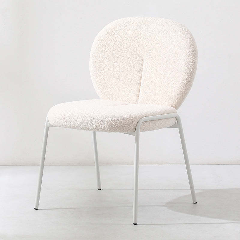 Nordic Velvet Metal Round-Back Vanity Stool