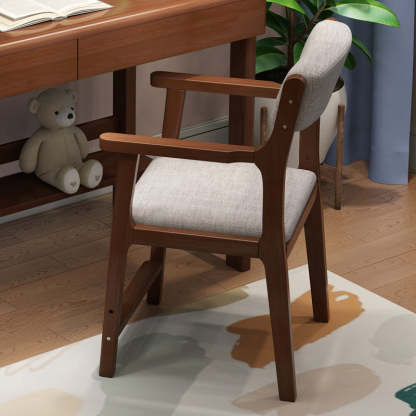 Nordic Rubberwood Desk Chair — Not Height Adjustable / Blue