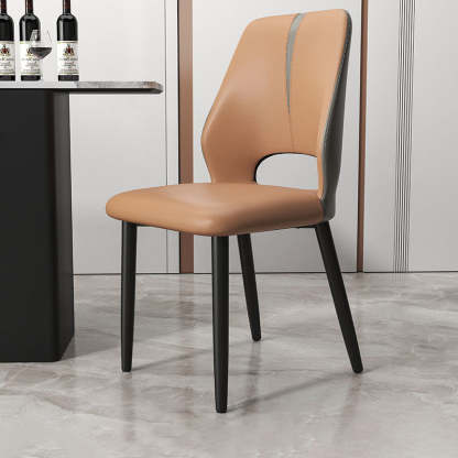 Modern Leather Steel Cushion Dining Chair