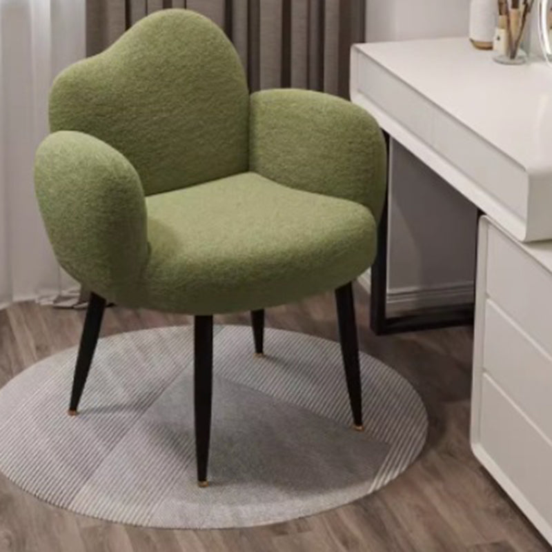 Scandinavian Cloud Lambswool Vanity Stool — Green