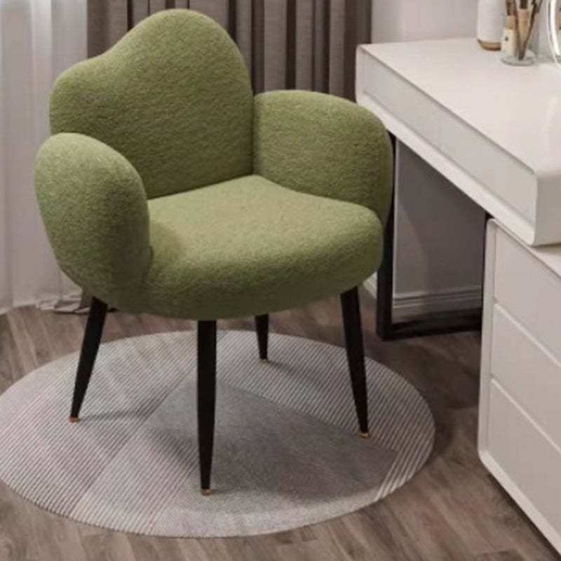 Scandinavian Cloud Lambswool Vanity Stool — Green