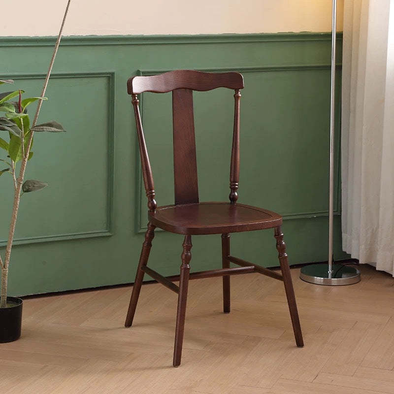 Vintage Cushion Solid Wood Rattan Dining Chair