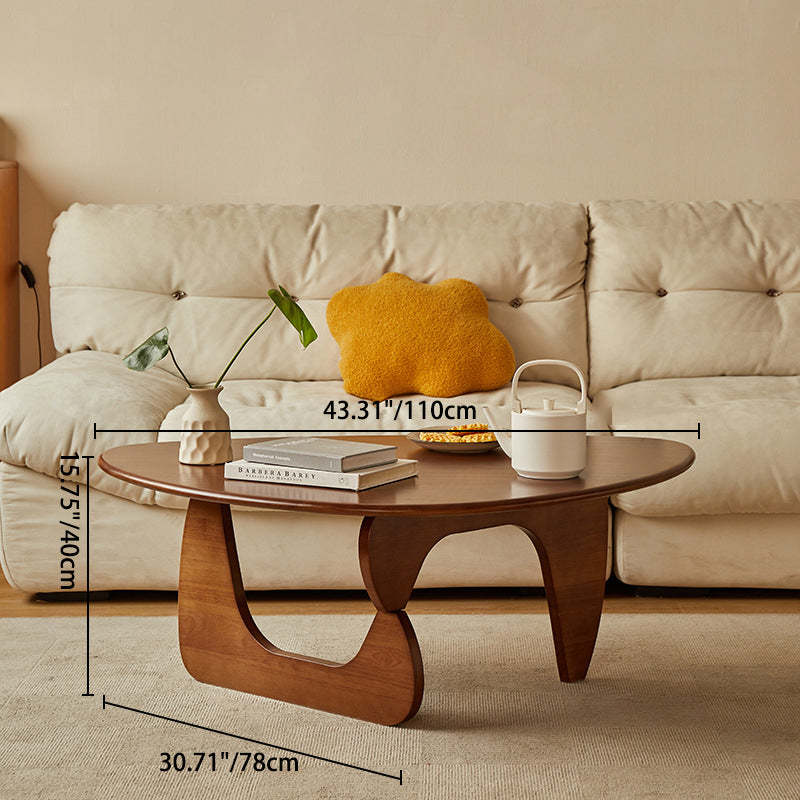 Vintage Triangle Solid Wood Coffee Table — Walnut
