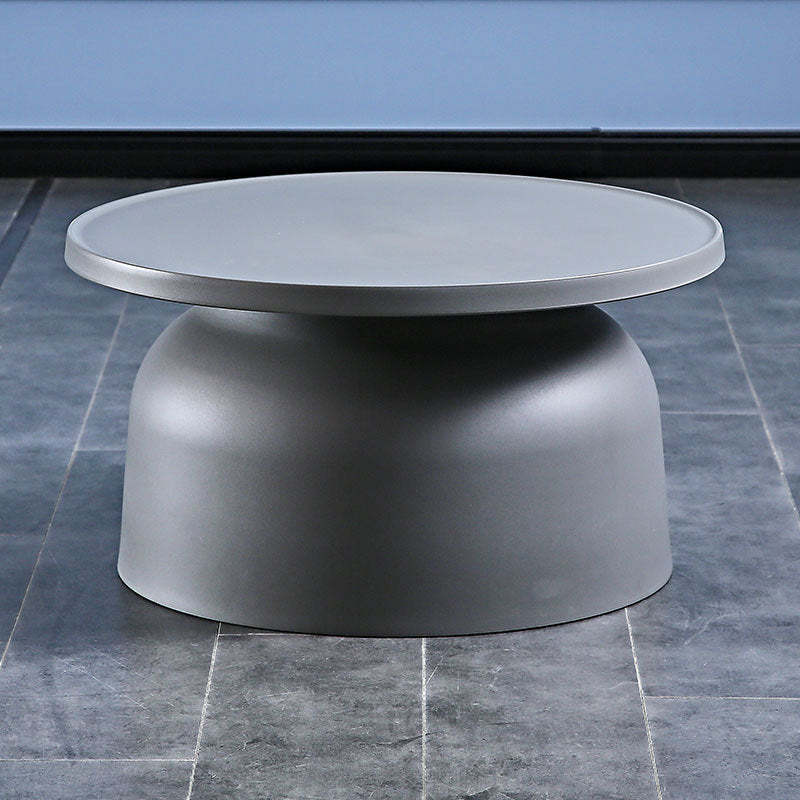 Lighom pink round glass coffee tables for living room — Gray