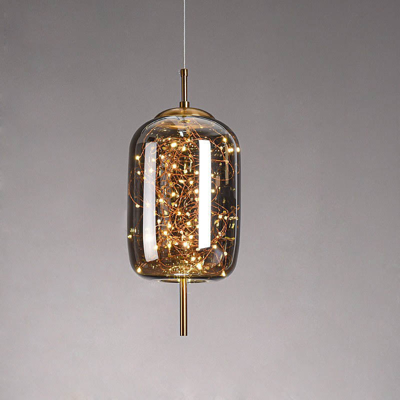 Scandinavian Cylinder Oval Glass Pendant Light