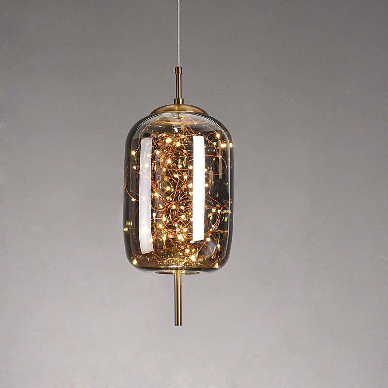 Scandinavian Cylinder Oval Glass Pendant Light