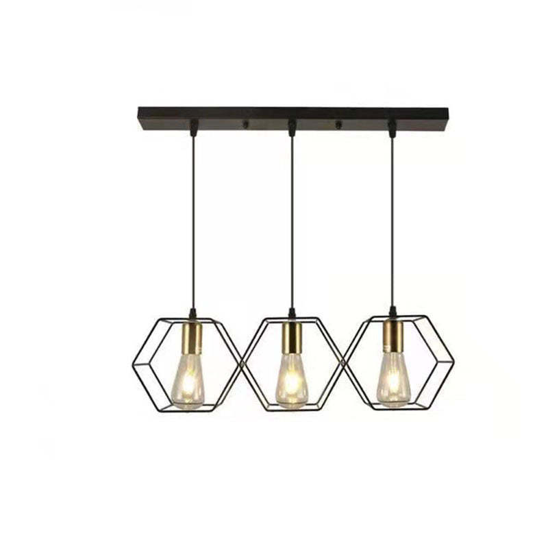 Industrial Vintage Geometric Iron Island Chandelier
