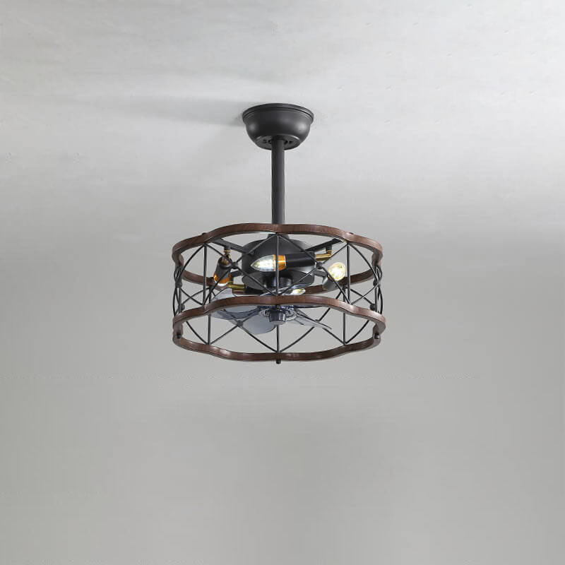Industrial Minimalist Mount Ceiling Fan Light