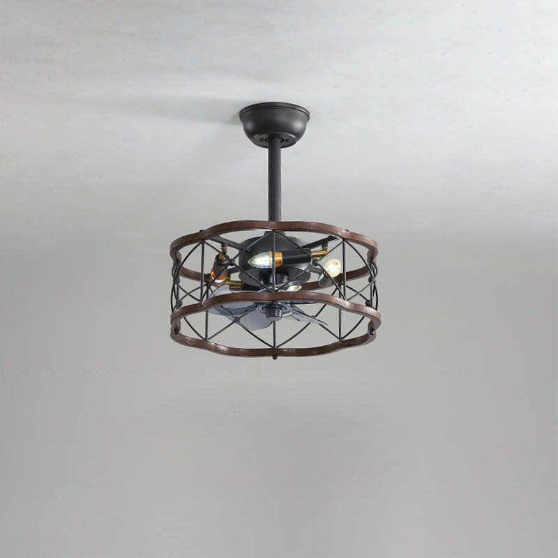 Industrial Minimalist Mount Ceiling Fan Light