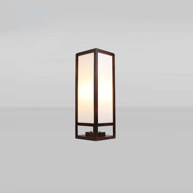 Chinese Rectangular Parchment Wood Floor Lamp
