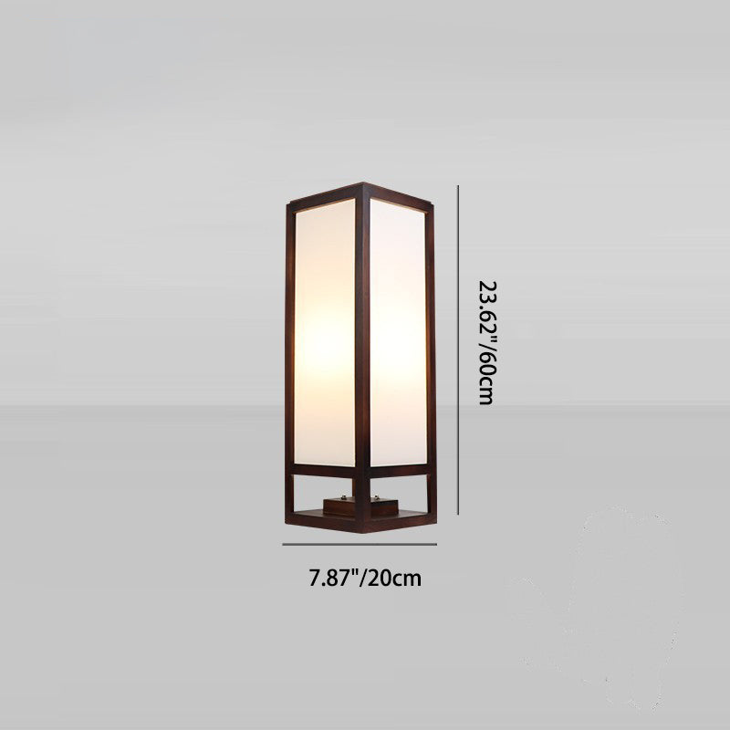 Chinese Rectangular Parchment Wood Floor Lamp