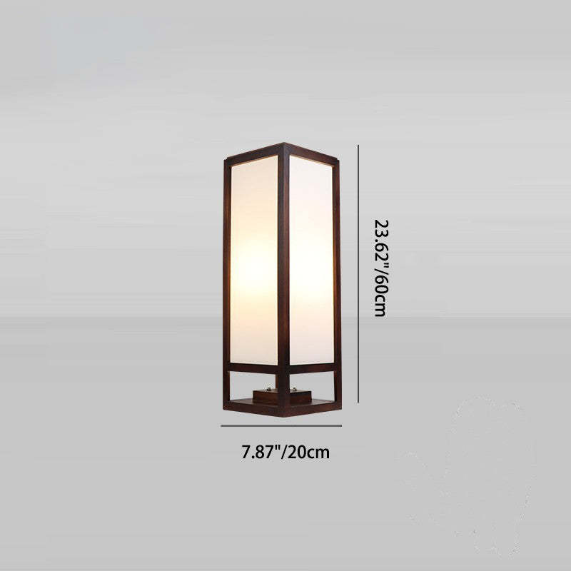 Chinese Rectangular Parchment Wood Floor Lamp