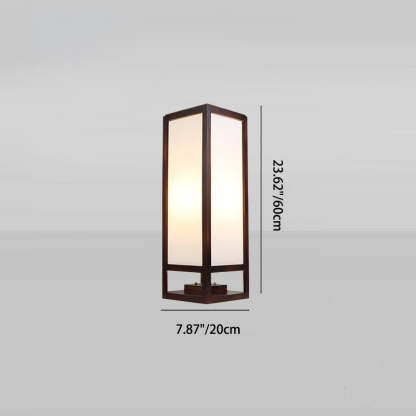 Chinese Rectangular Parchment Wood Floor Lamp