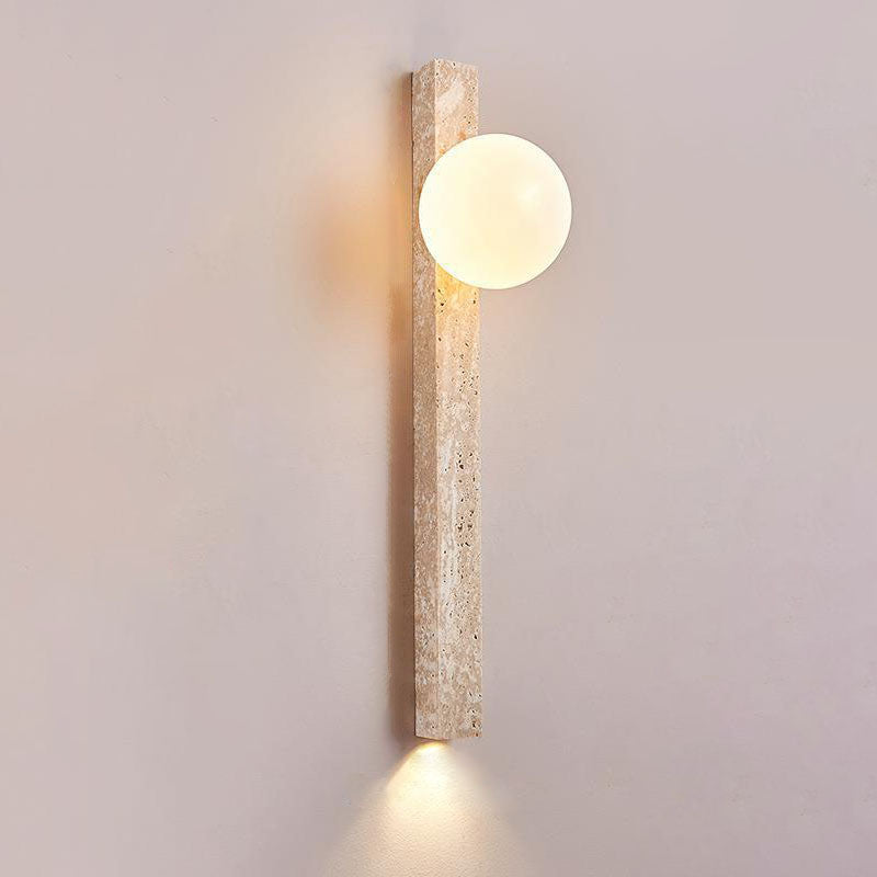 Japanese Long Strip Yellow Travertine Sconce