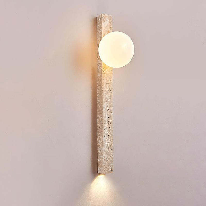 Japanese Long Strip Yellow Travertine Sconce