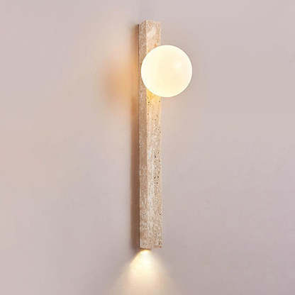 Japanese Long Strip Yellow Travertine Sconce