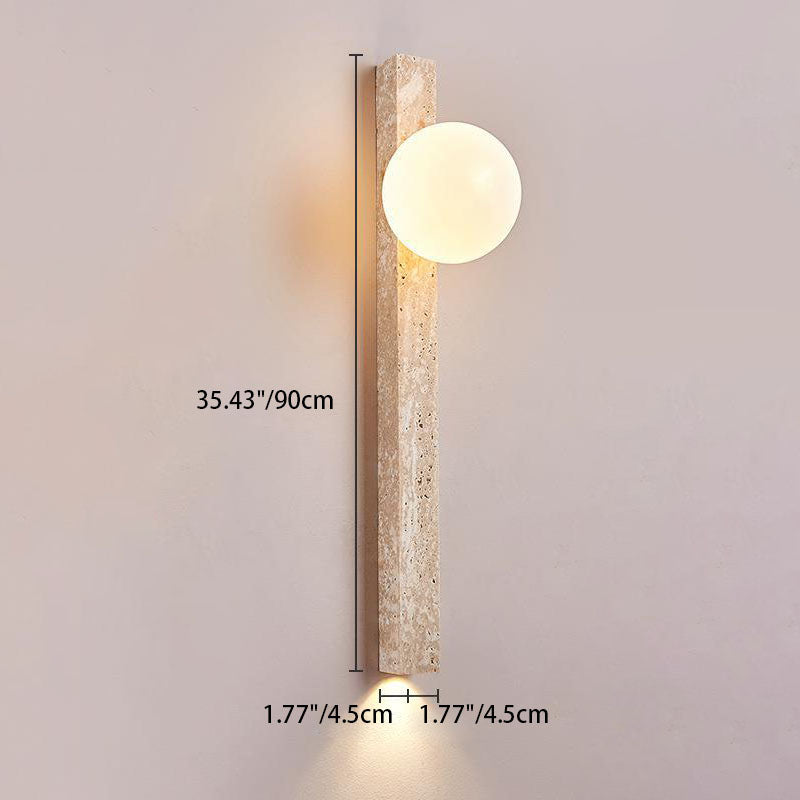 Japanese Long Strip Yellow Travertine Sconce