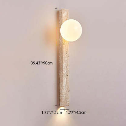 Japanese Long Strip Yellow Travertine Sconce