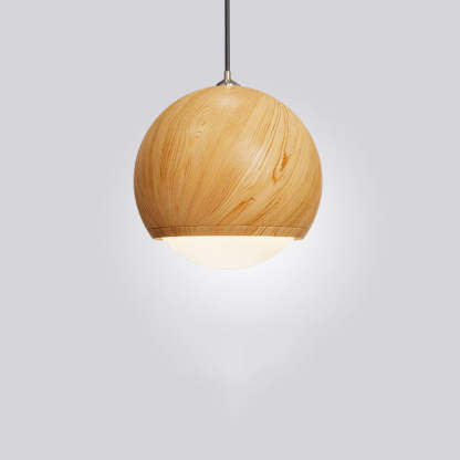 Japanese Wood Grain Oval Iron Pendant Light