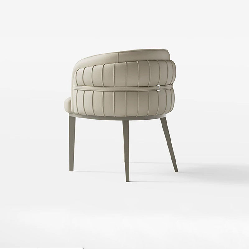 Curved PU Leather Steel Dining Chair