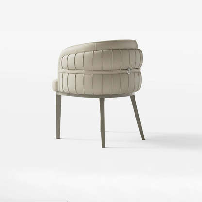 Curved PU Leather Steel Dining Chair