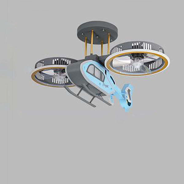 Cartoon aircraft kids acrylic ceiling fans