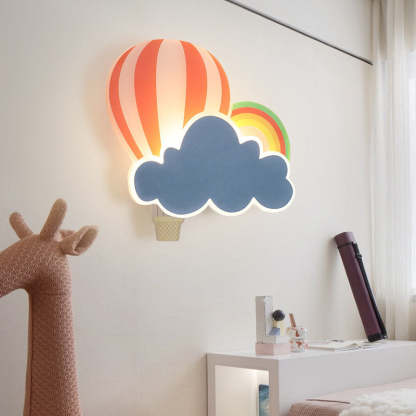 Kids Hot Air Balloon Cloud Iron Acrylic LED Wall Sconce