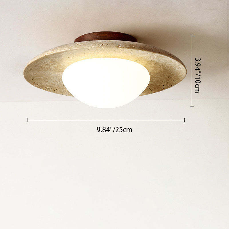 Minimalist Travertine 1-Light Ceiling Light