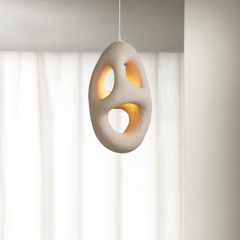 Japanese Wabi-sabi Resin Circle Pendant Light
