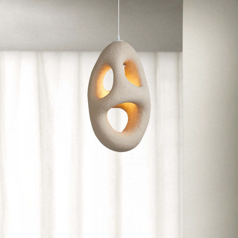 Japanese Wabi-sabi Resin Circle Pendant Light