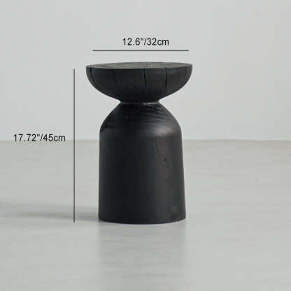 Japanese Wabi-Sabi Wood Geometric End Table