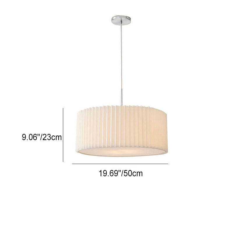 Nordic Minimalist Pleated Fabric Drum Cone Pendant Light