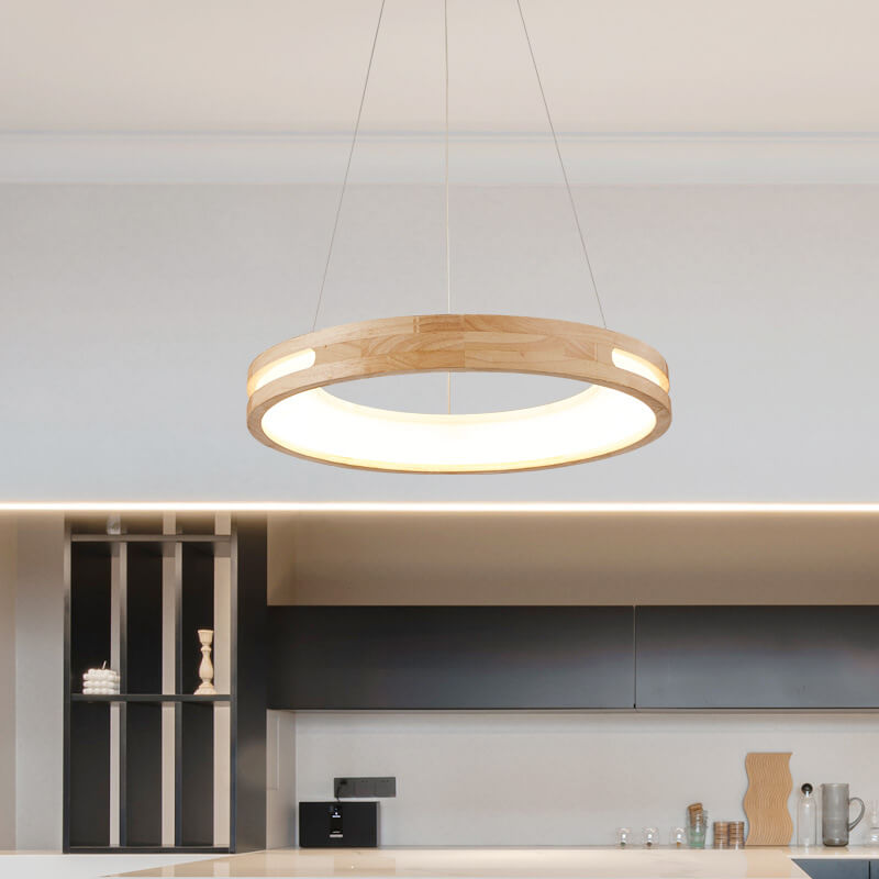 Minimalist circle island chandeliers in acrylic — 3-Color Changeable / 220V-240V (UK/AU