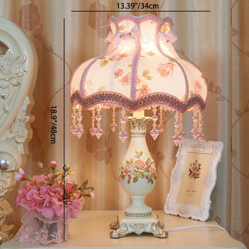 European Vase Palace Resin Fabric Table Lamp — B / 220V-240V For UK/AU